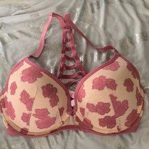 PINK padded push up bra floral